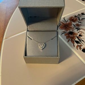 Zales silver heart necklace